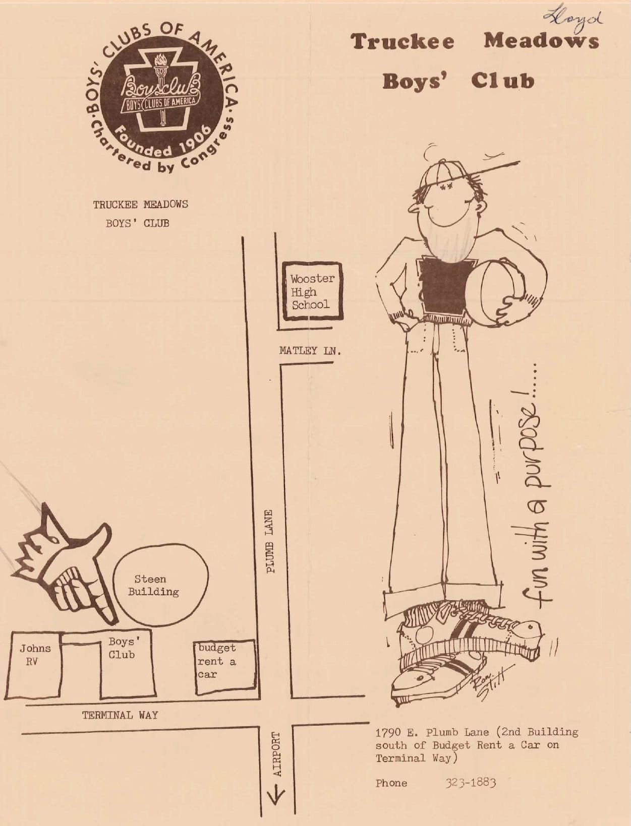 Truckee Meadows Boys’ Club ad illustration from the 1970s